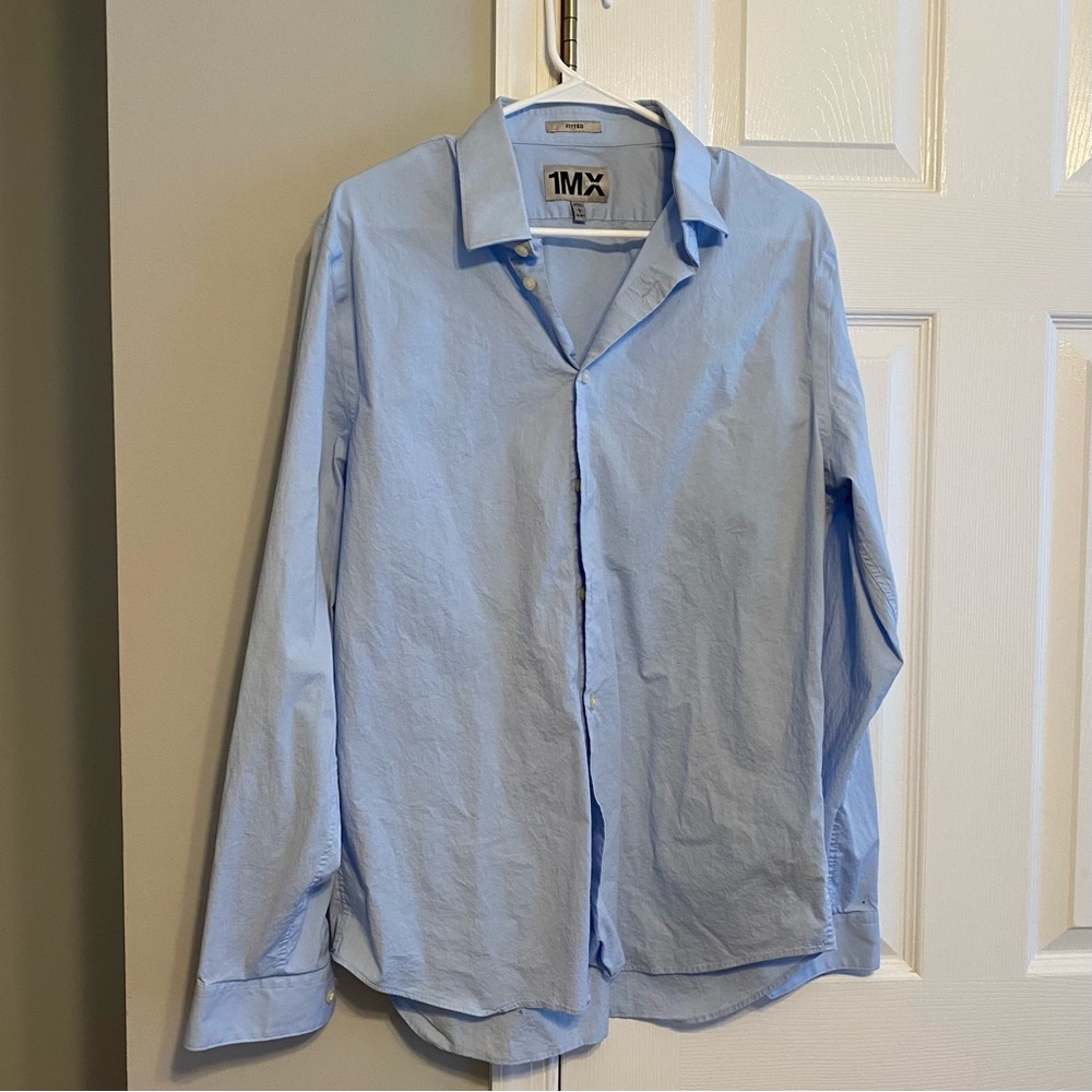 Light blue express mens button down